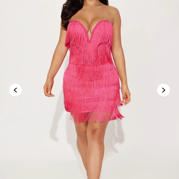 Fashion Nova Strapless Fringe Dress - Picture 3 of 7